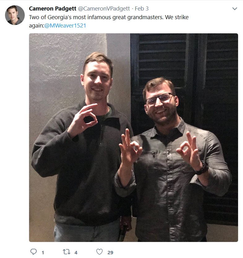 Cameron Padgett with Michael Carothers twitter posted Feb 3 2018